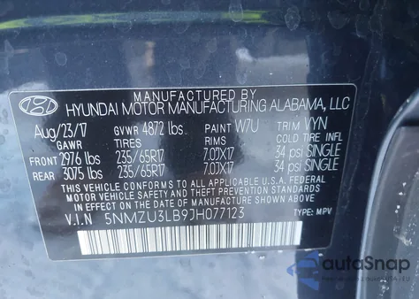 2018 Hyundai Santa Fe Sport 2.4L из США, поврежденный, VIN 5NMZU3LB9JH077123